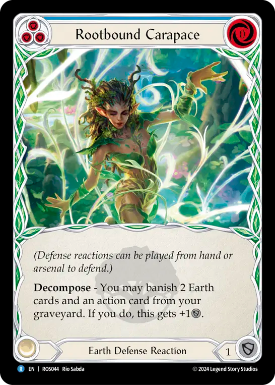 (ROS044) Flesh & Blood TCG Rosetta Single: Rootbound Carapace (Blue) (Rainbow Foil) Rare