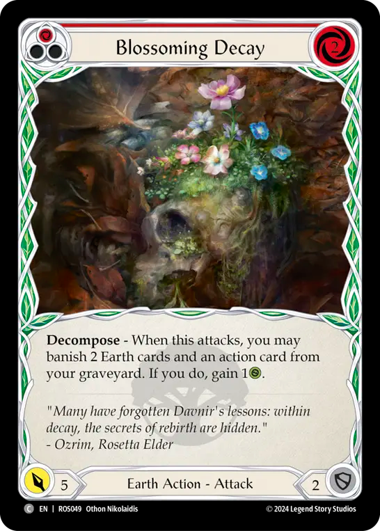 (ROS049) Flesh & Blood TCG Rosetta Single: Blossoming Decay (Red) (Regular) Common