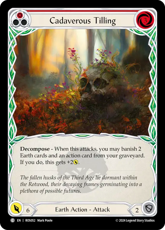 (ROS052) Flesh & Blood TCG Rosetta Single: Cadaverous Tilling (Red) (Rainbow Foil) Common