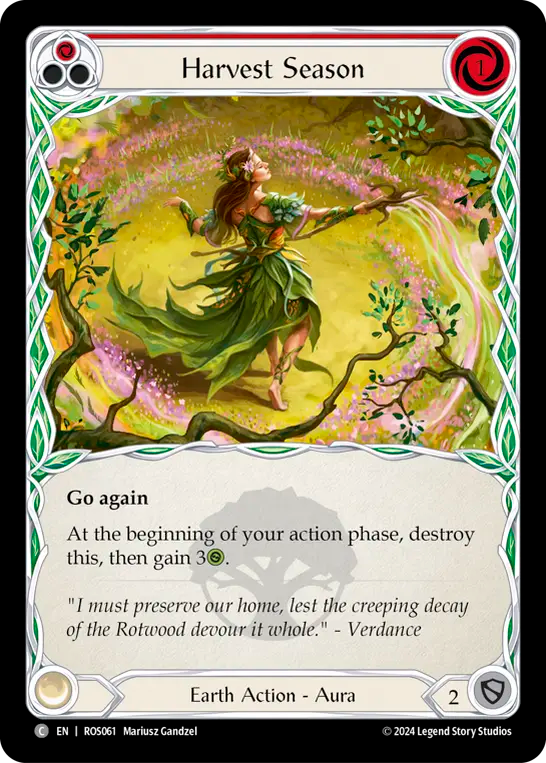 (ROS061) Flesh & Blood TCG Rosetta Single: Harvest Season (Red) (Rainbow Foil) Common