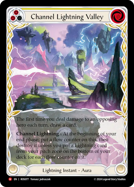 (ROS077) Flesh & Blood TCG Rosetta Single: Channel Lightning Valley (Extended Art Rainbow Foil) Majestic