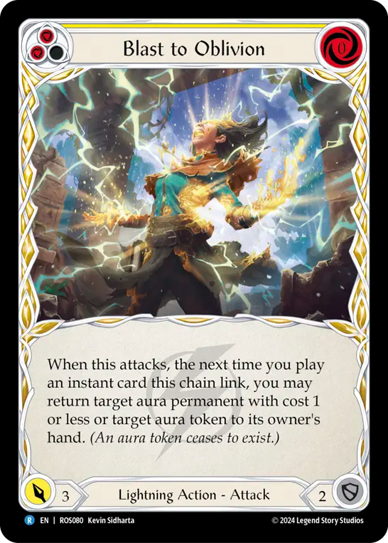(ROS080) Flesh & Blood TCG Rosetta Single: Blast to Oblivion (Yellow) (Rainbow Foil) Rare