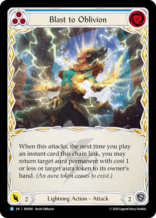 (ROS081) Flesh & Blood TCG Rosetta Single: Blast to Oblivion (Blue) (Rainbow Foil) Rare