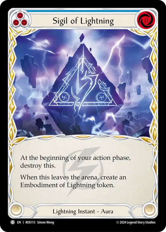 (ROS113) Flesh & Blood TCG Rosetta Single: Sigil of Lightning (Regular) Common