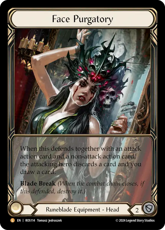 (ROS114) Flesh & Blood TCG Rosetta Single: Face Purgatory (Extended Art Cold Foil) Legendary