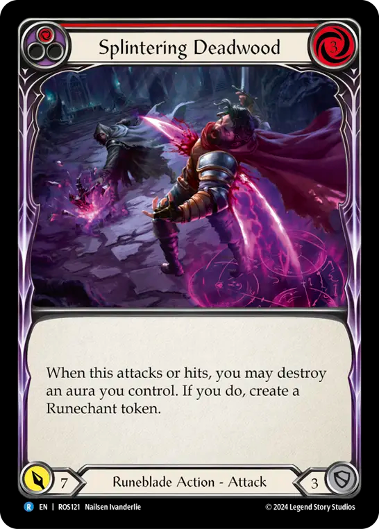 (ROS121) Flesh & Blood TCG Rosetta Single: Splintering Deadwood (Red) (Rainbow Foil) Rare