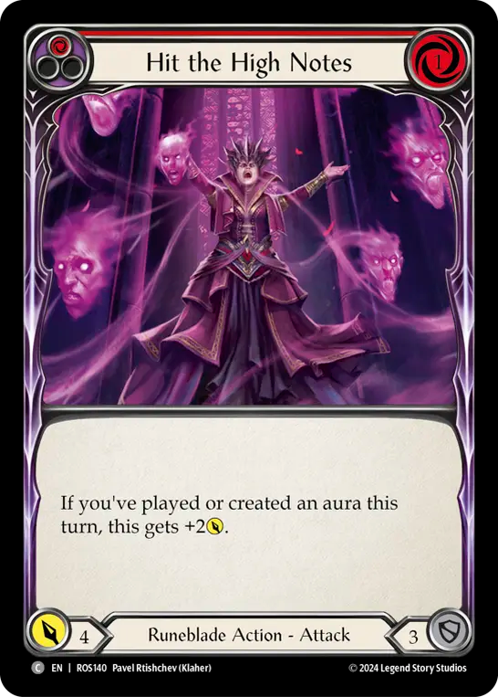 (ROS140) Flesh & Blood TCG Rosetta Single: Hit the High Notes (Red) (Rainbow Foil) Common