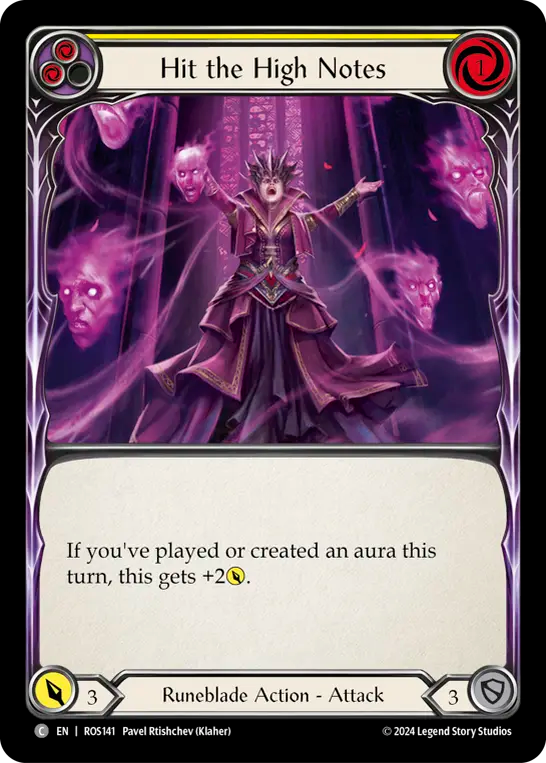 (ROS141) Flesh & Blood TCG Rosetta Single: Hit the High Notes (Yellow) (Rainbow Foil) Common