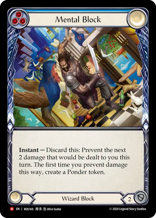 (ROS169) Flesh & Blood TCG Rosetta Single: Mental Block (Rainbow Foil) Majestic