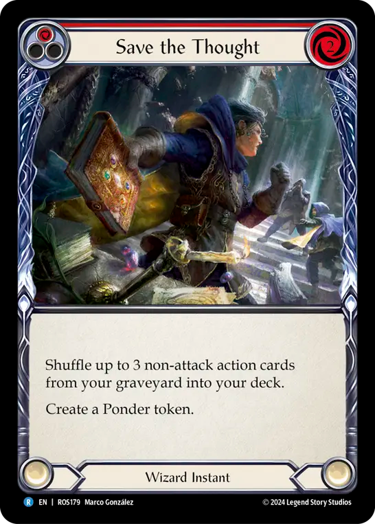 (ROS179) Flesh & Blood TCG Rosetta Single: Save the Thought (Red) (Rainbow Foil) Rare