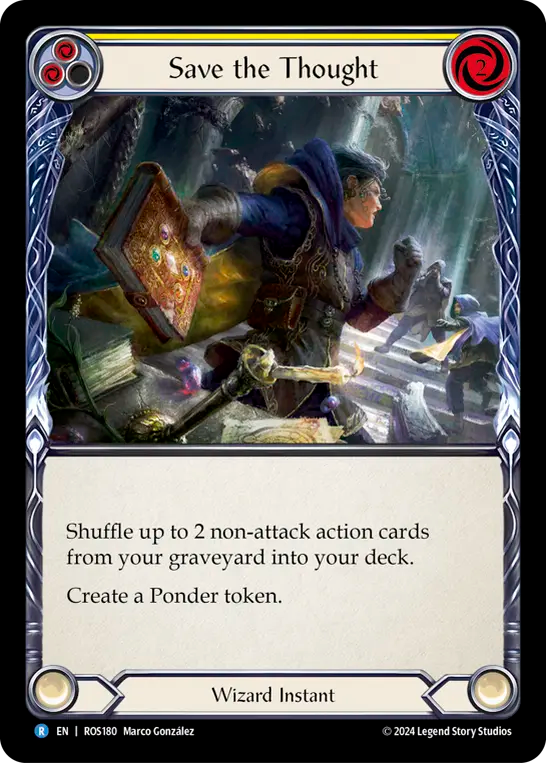 (ROS180) Flesh & Blood TCG Rosetta Single: Save the Thought (Yellow) (Regular) Rare