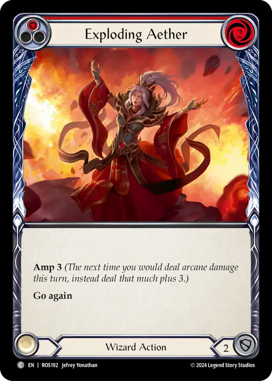 (ROS192) Flesh & Blood TCG Rosetta Single: Exploding Aether (Red) (Rainbow Foil) Common