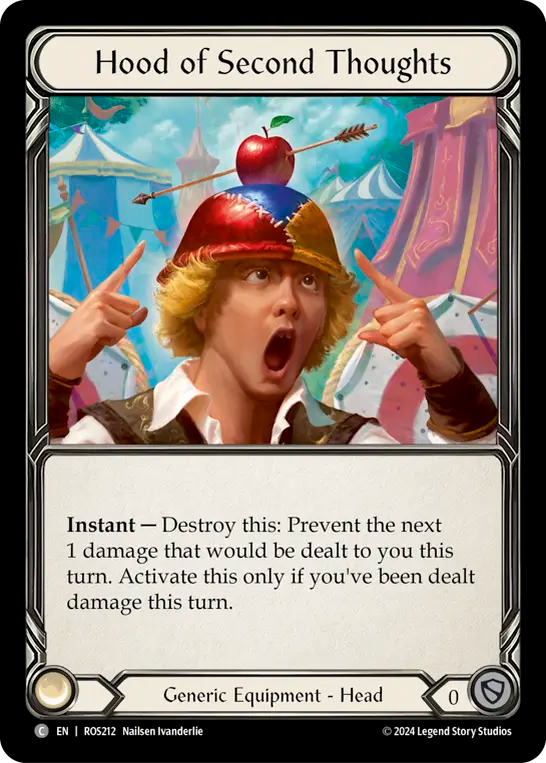 (ROS212) Flesh & Blood TCG Rosetta Single: Hood of Second Thoughts (Cold Foil) Common