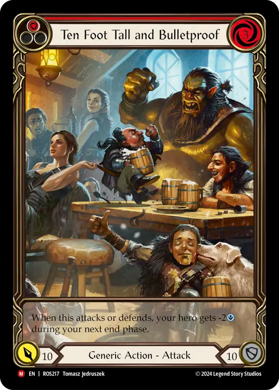 (ROS217) Flesh & Blood TCG Rosetta Single: Ten Foot Tall and Bullet Proof (Extended Art Rainbow Foil) Majestic