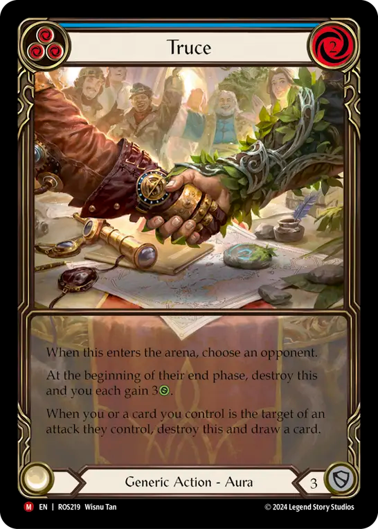 (ROS219) Flesh & Blood TCG Rosetta Single: Truce (Extended Art Rainbow Foil) Majestic