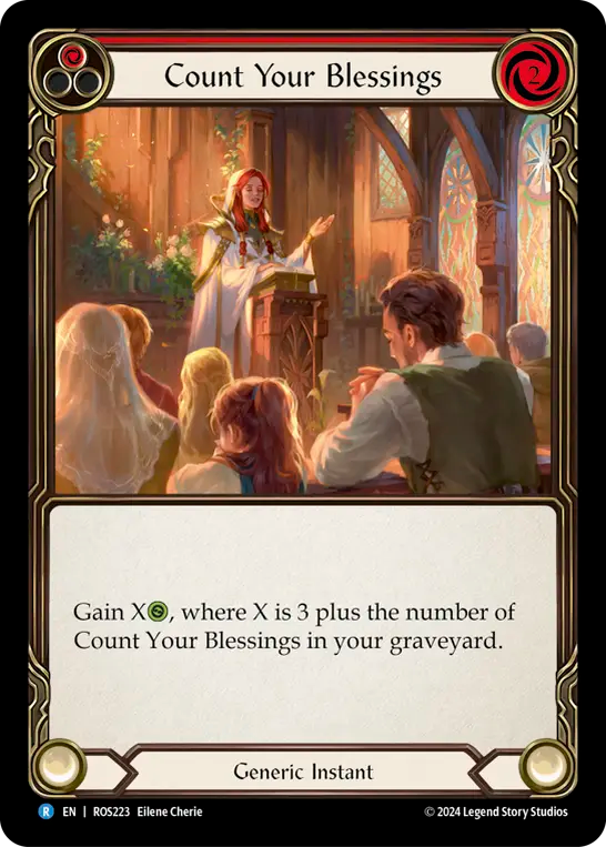 (ROS223) Flesh & Blood TCG Rosetta Single: Count Your Blessings (Red) (Rainbow Foil) Rare