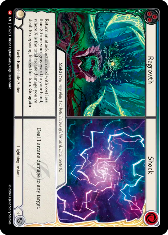 (ROS253) Flesh & Blood TCG Rosetta Single: Regrowth // Shock (Rainbow Foil) Majestic