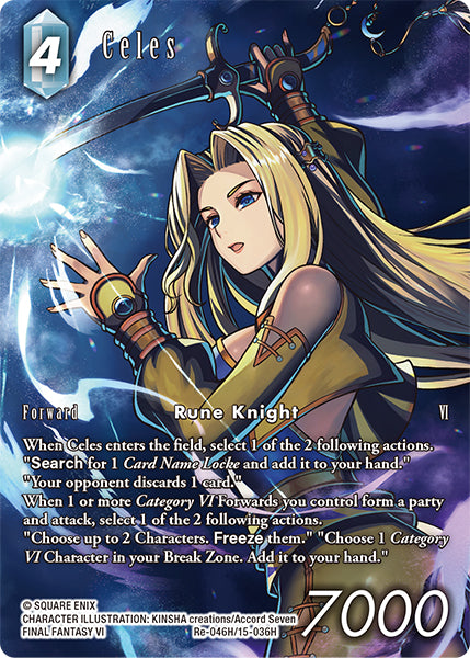 (046) Final Fantasy TCG Legacy Collection Single: Celes (15-036) (V.2) Holo Hero