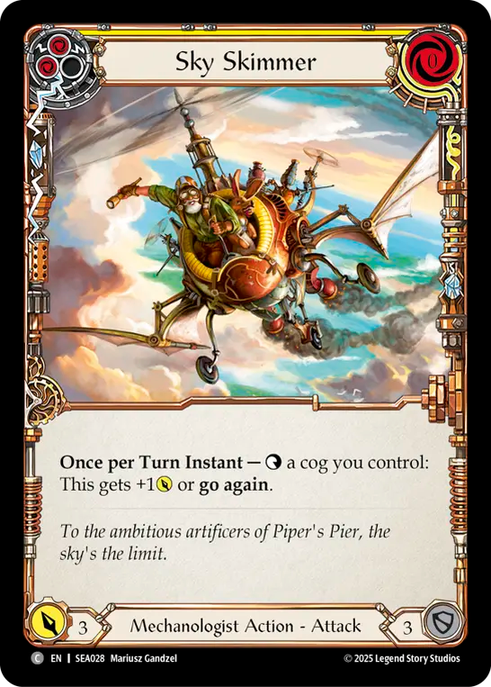 (028) Flesh & Blood TCG High Seas Single: Sky Skimmer (Yellow) (Regular) Common