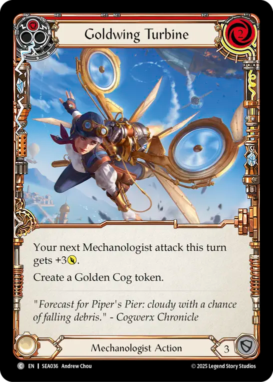 (036) Flesh & Blood TCG High Seas Single: Goldwing Turbine (Red) (Regular) Common