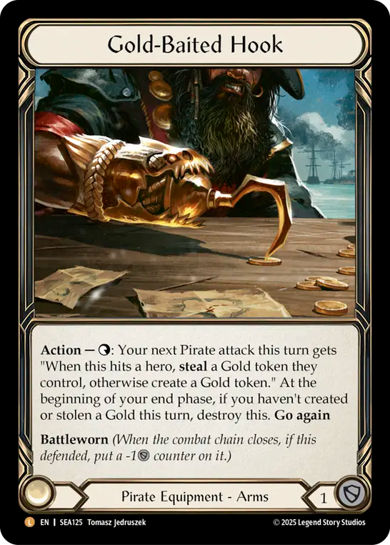 (125) Flesh & Blood TCG High Seas Single: Gold-Baited Hook (Cold Foil) Legendary