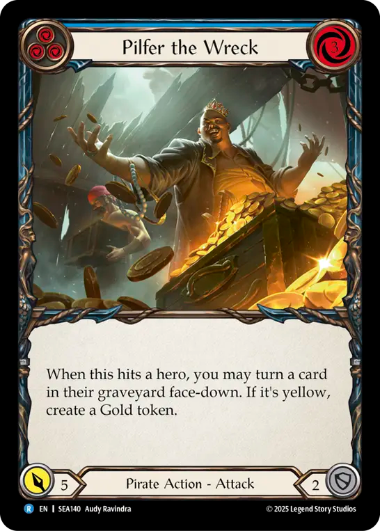 (140) Flesh & Blood TCG High Seas Single: Pilfer the Wreck (Blue) (Rainbow Foil) Rare