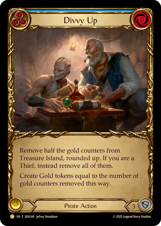 (144) Flesh & Blood TCG High Seas Single: Divvy Up (Cold Foil) Rare