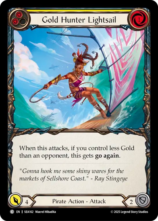 (162) Flesh & Blood TCG High Seas Single: Gold Hunter Lightsail (Rainbow Foil) Common