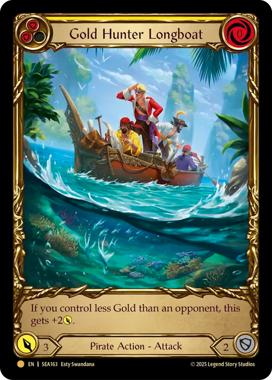 (163) Flesh & Blood TCG High Seas Single: Gold Hunter Longboat (Cold Foil) Common