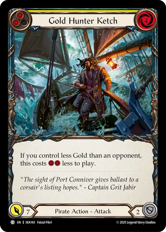 (165) Flesh & Blood TCG High Seas Single: Gold Hunter Ketch (Rainbow Foil) Common