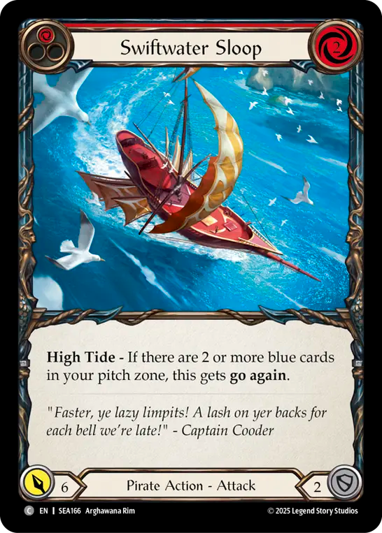 (166) Flesh & Blood TCG High Seas Single: Swiftwater Sloop (Red) (Regular) Common