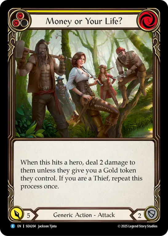 (204) Flesh & Blood TCG High Seas Single: Money or Your Life? (Yellow) (Regular) Rare