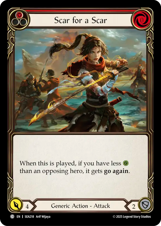 (218) Flesh & Blood TCG High Seas Single: Scar for a Scar (Regular) Common