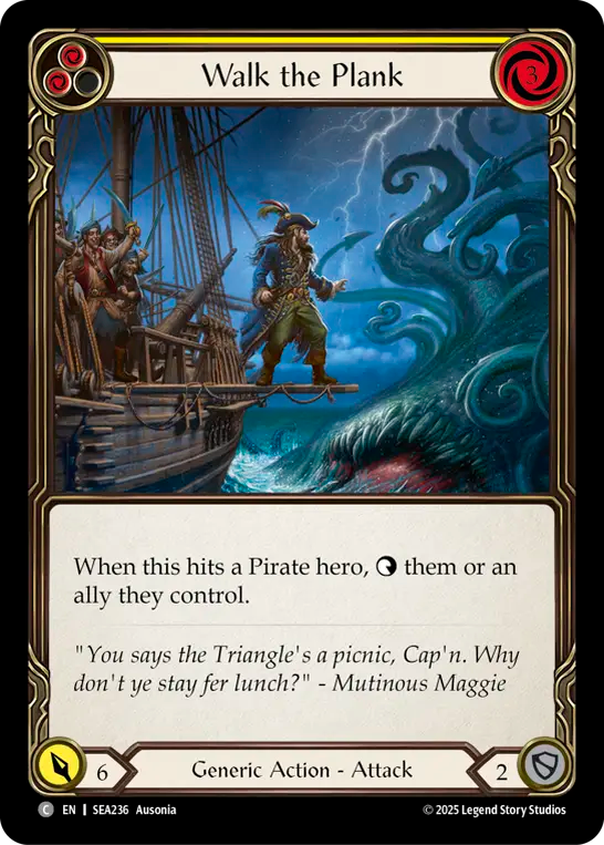 (236) Flesh & Blood TCG High Seas Single: Walk the Plank (Yellow) (Rainbow Foil) Common