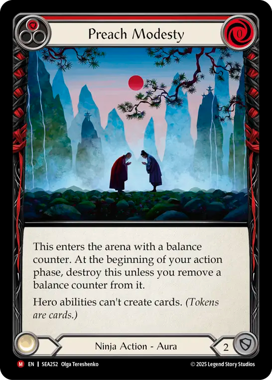 (252) Flesh & Blood TCG High Seas Single: Preach Modesty (Rainbow Foil) Majestic