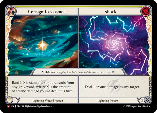 (259) Flesh & Blood TCG High Seas Single: Consign to Cosmos // Shock (Rainbow Foil) Majestic