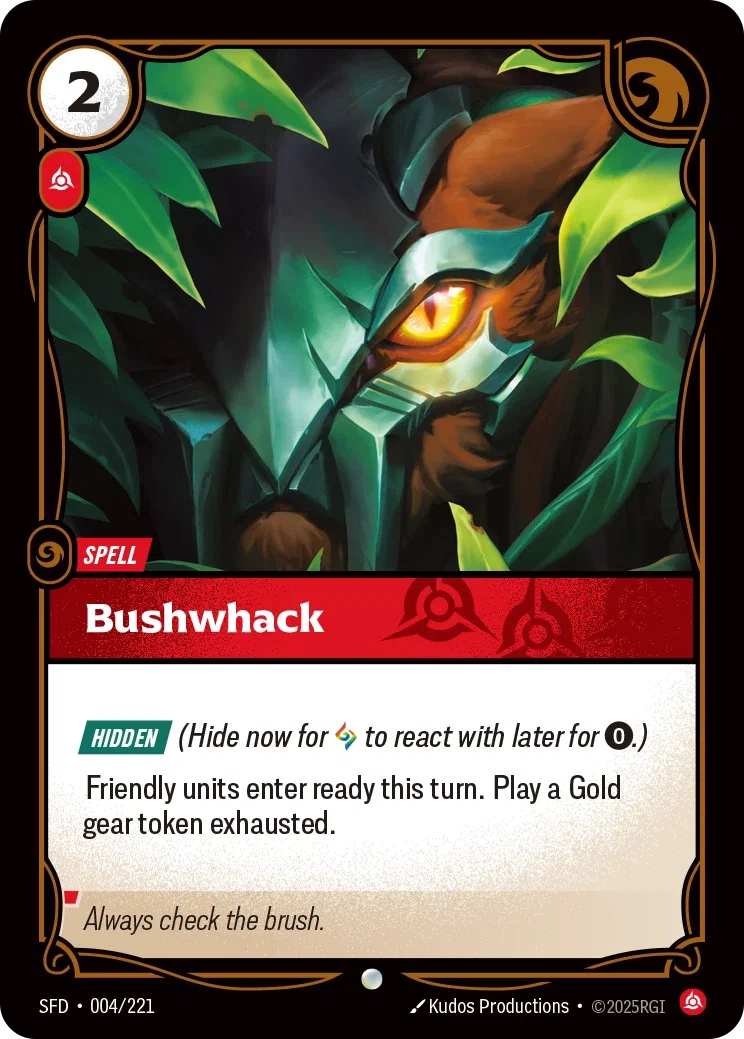 (004/221) Riftbound TCG Spiritforged Single: Bushwhack Holo Common