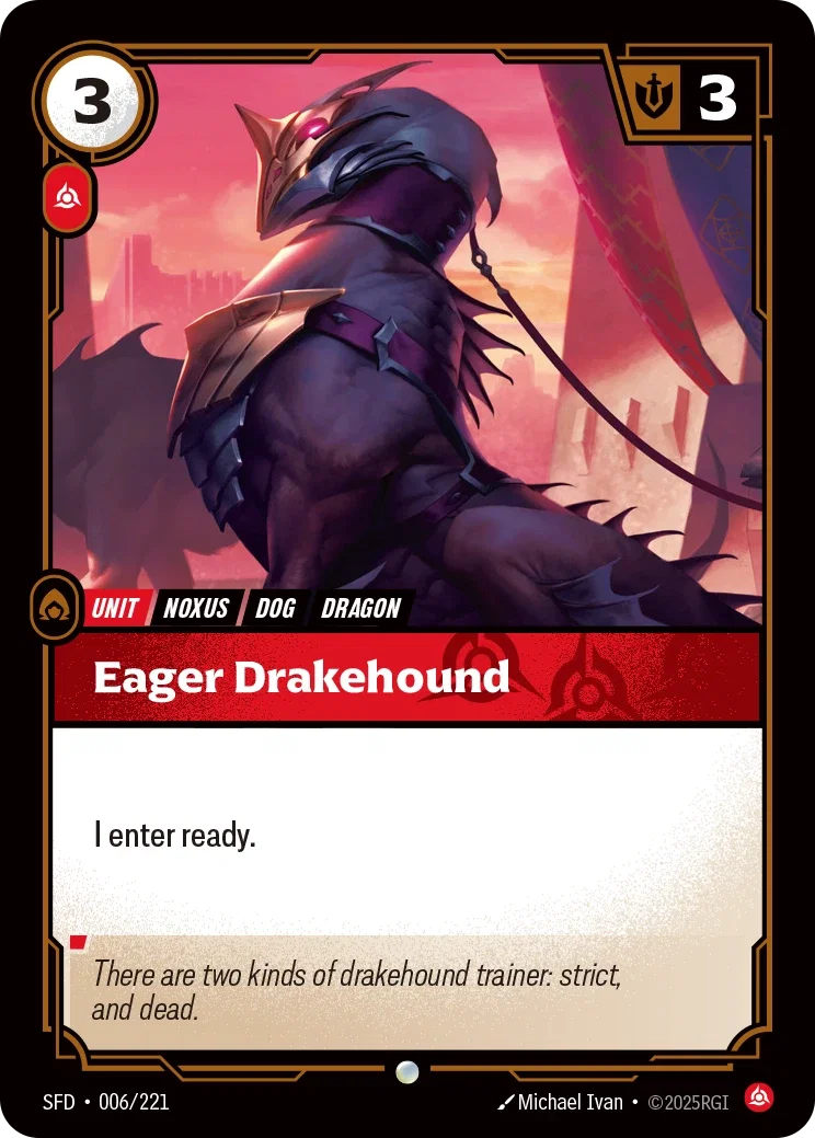 (006/221) Riftbound TCG Spiritforged Single: Eager Drakehound Holo Common