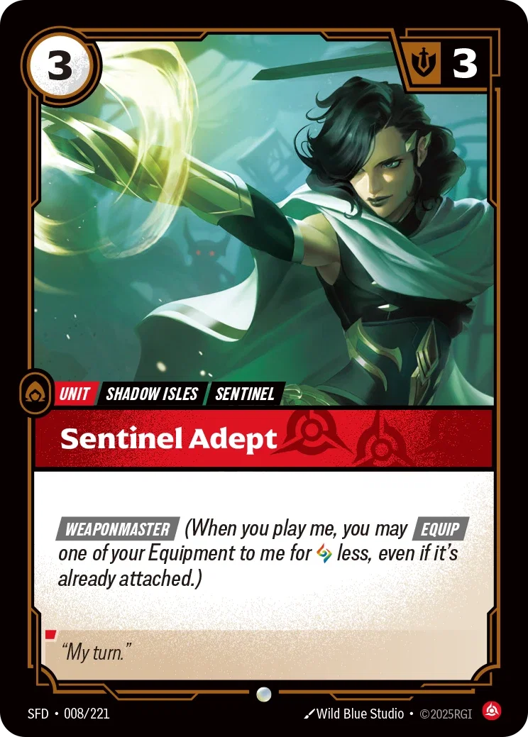 (008/221) Riftbound TCG Spiritforged Single: Sentinel Adept Holo Common