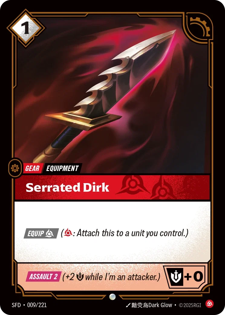 (009/221) Riftbound TCG Spiritforged Single: Serrated Dirk Common