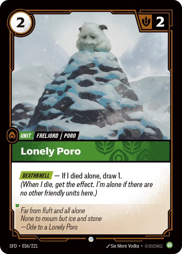 (036/221) Riftbound TCG Spiritforged Single: Lonely Poro Common