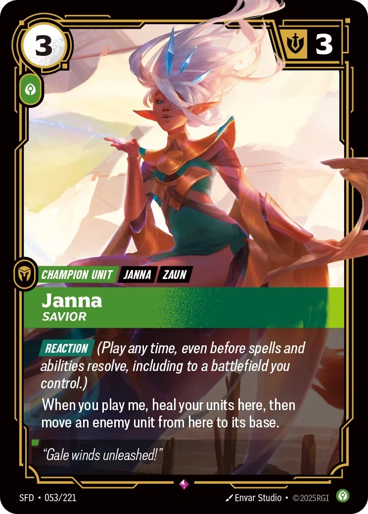 (053/221) Riftbound TCG Spiritforged Single: Janna, Savior Holo Rare