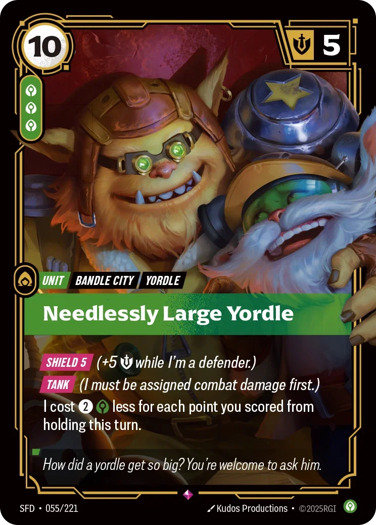 (055/221) Riftbound TCG Spiritforged Single: Needlessly Large Yordle Holo Rare