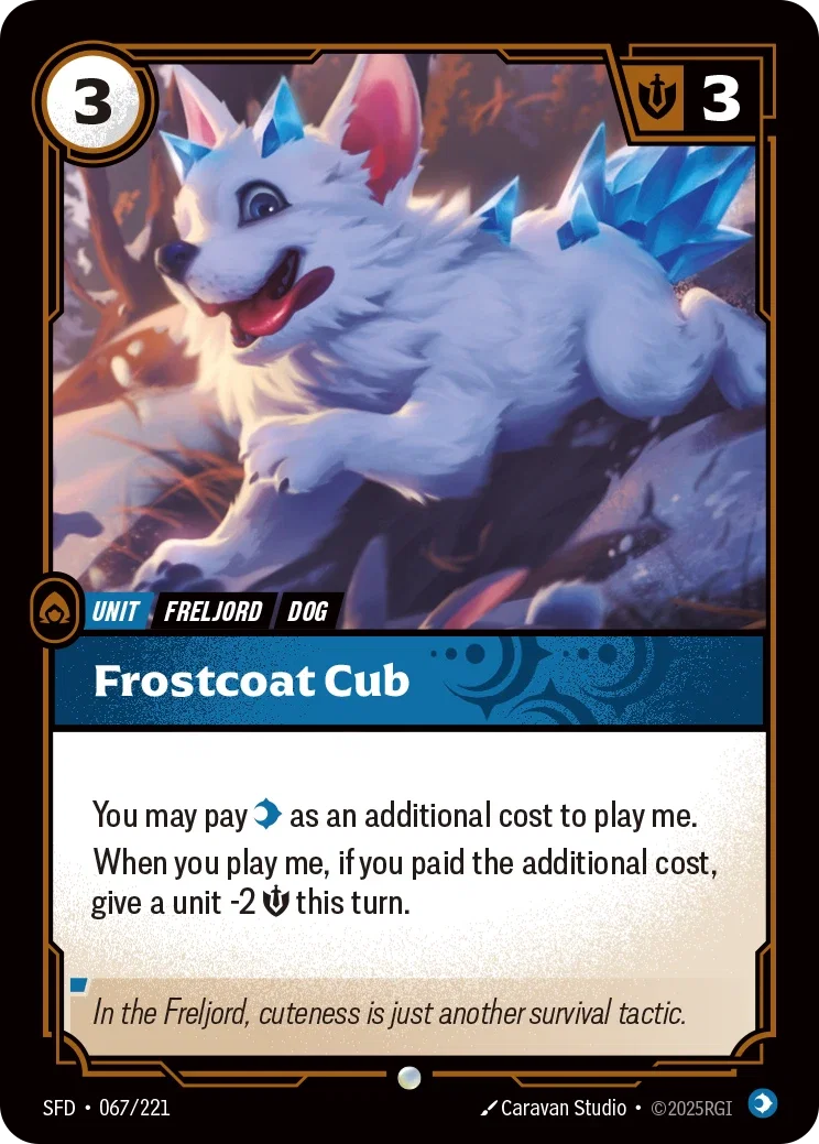 (067/221) Riftbound TCG Spiritforged Single: Frostcoat Cub Holo Common