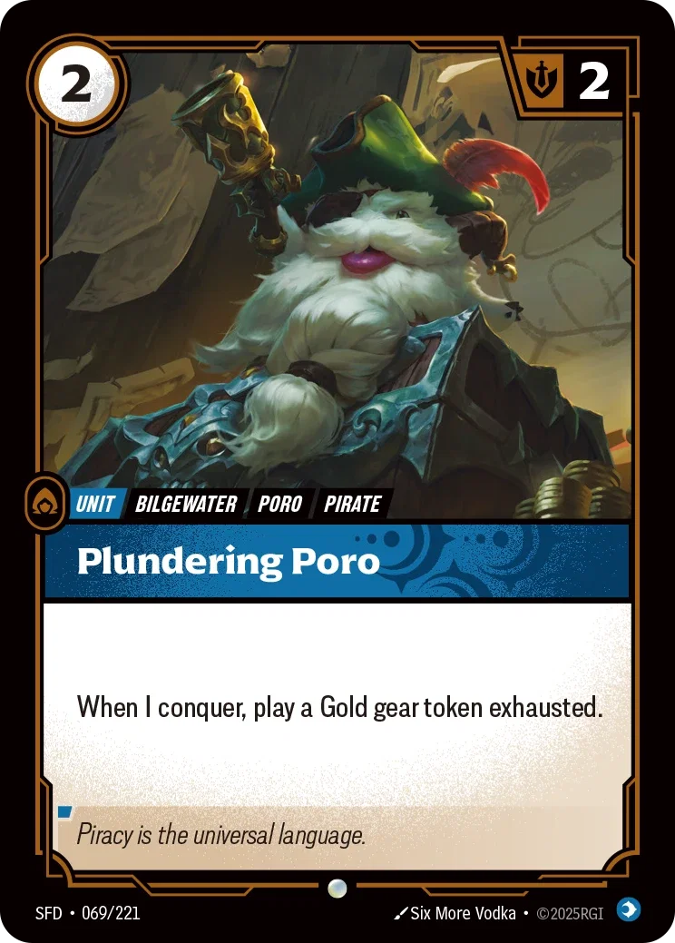 (069/221) Riftbound TCG Spiritforged Single: Plundering Poro Holo Common