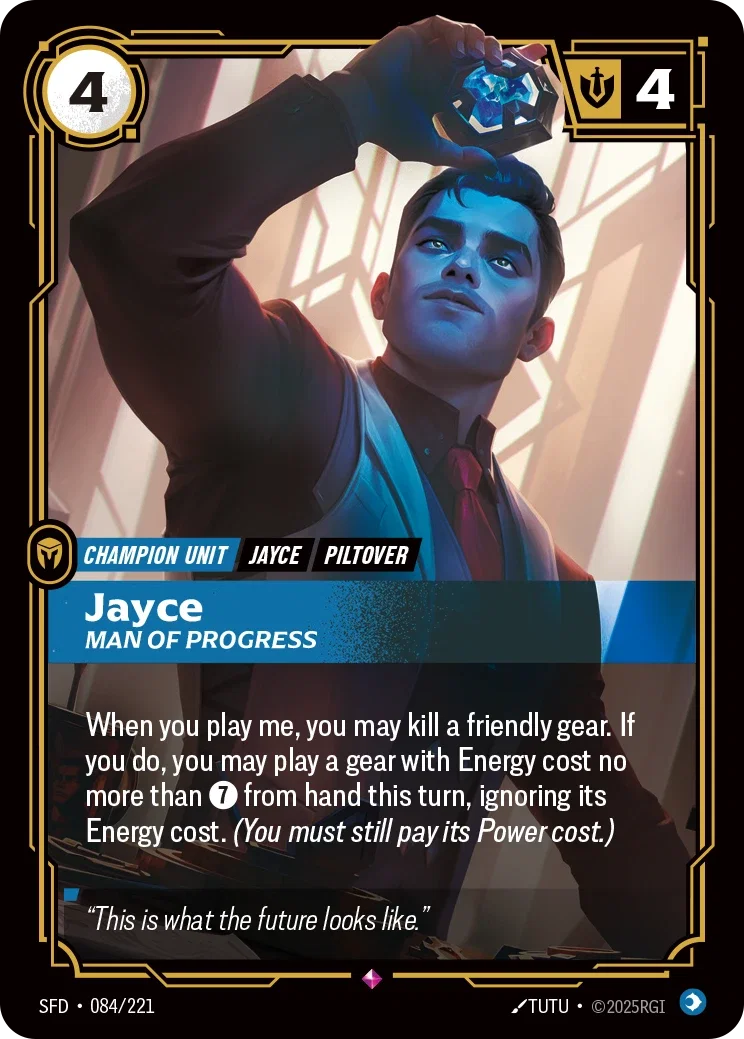 (084/221) Riftbound TCG Spiritforged Single: Jayce, Man of Progress Holo Rare