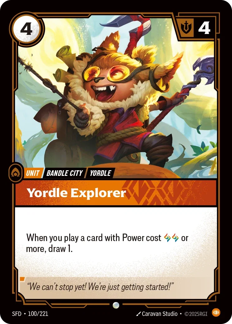(100/221) Riftbound TCG Spiritforged Single: Yordle Explorer Holo Common