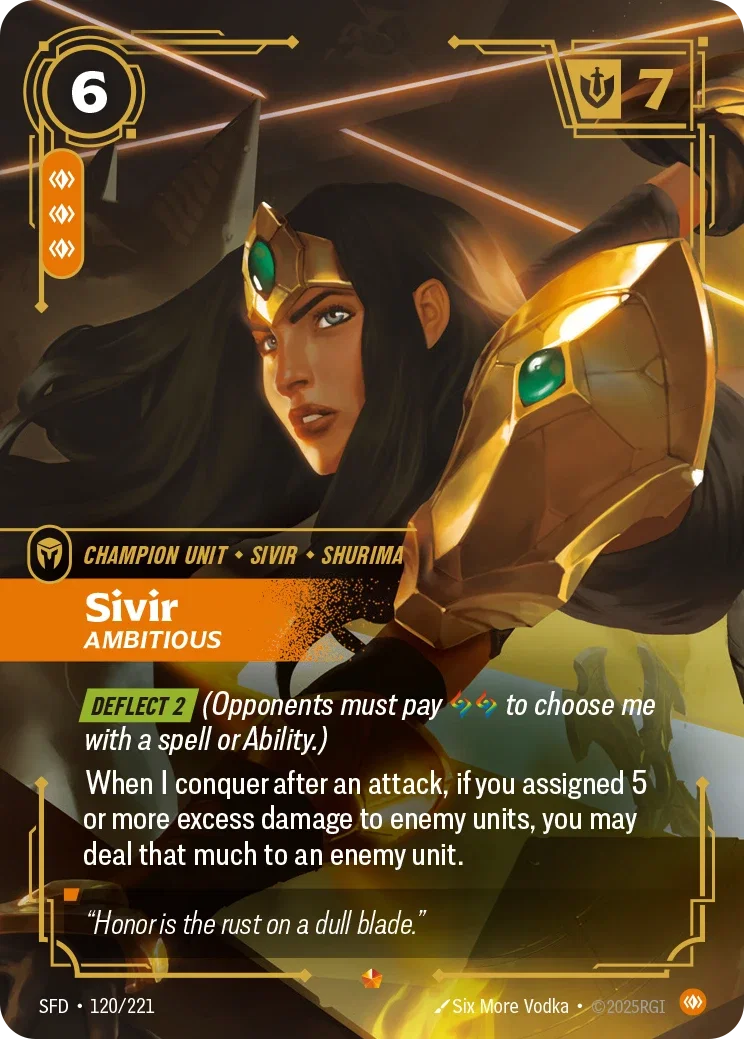(120/221) Riftbound TCG Spiritforged Single: Sivir, Ambitious (V.1 - Epic) Holo Epic