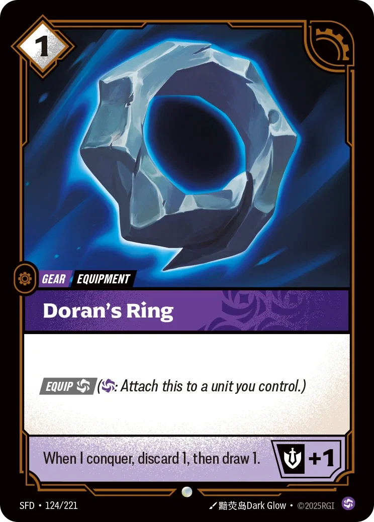 (124/221) Riftbound TCG Spiritforged Single: Doran's Ring Holo Common