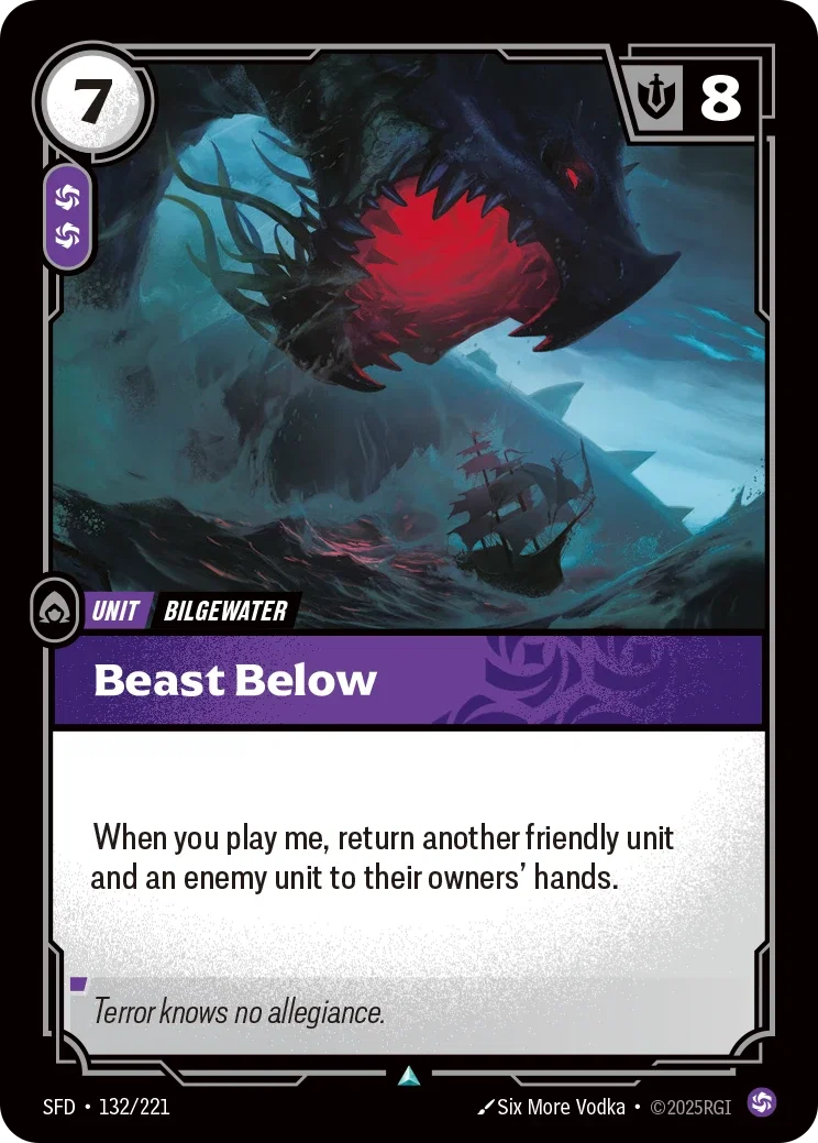 (132/221) Riftbound TCG Spiritforged Single: Beast Below Uncommon